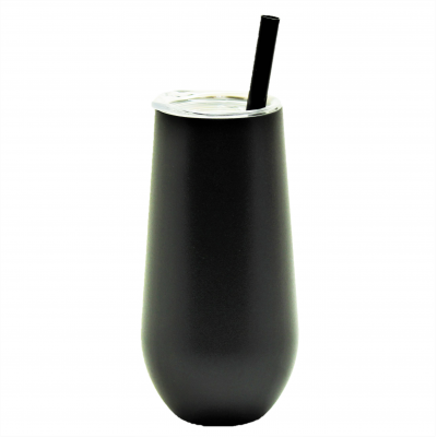 500246- BLACK 6OZ CHAMPAGNE FLUTE TUMBLER